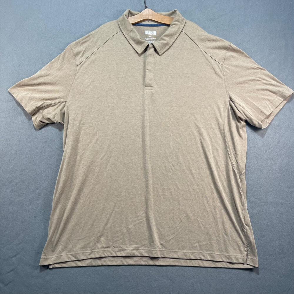 Duluth Trading Company Mens Polo Shirt 3XL Beige Short Sleeve Classic Casual